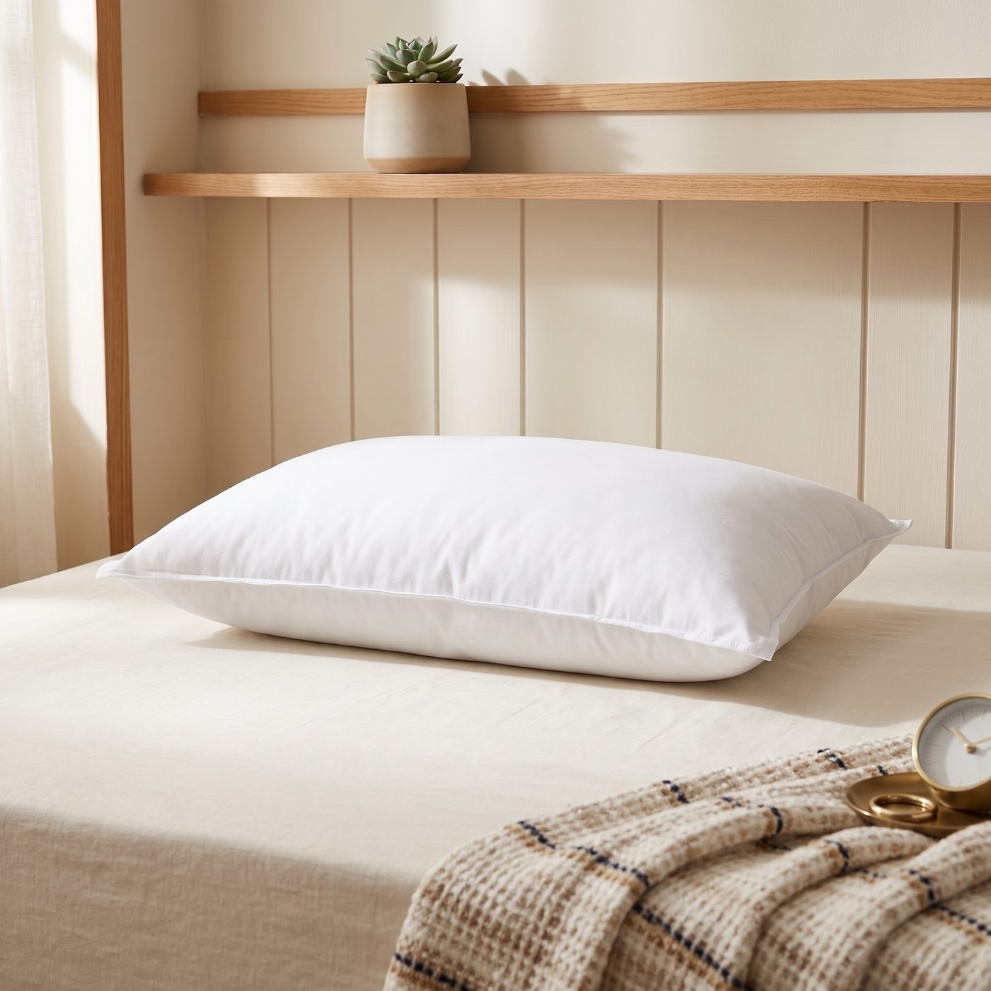 Bed pillow placed in an AI-generated lifestyle setting